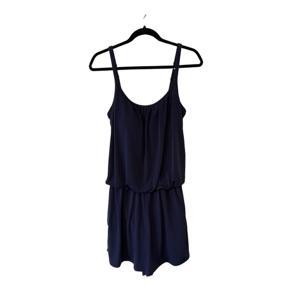 Maxine Of Hollywood Navy Blue Swimsuit Romper - Size 14 - Picture 2 of 14